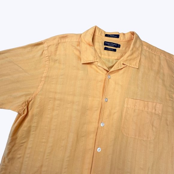 Daniel Cremieux Men's Short Sleeve Button Front Shirt Size Large Orange - Picture 2 of 7